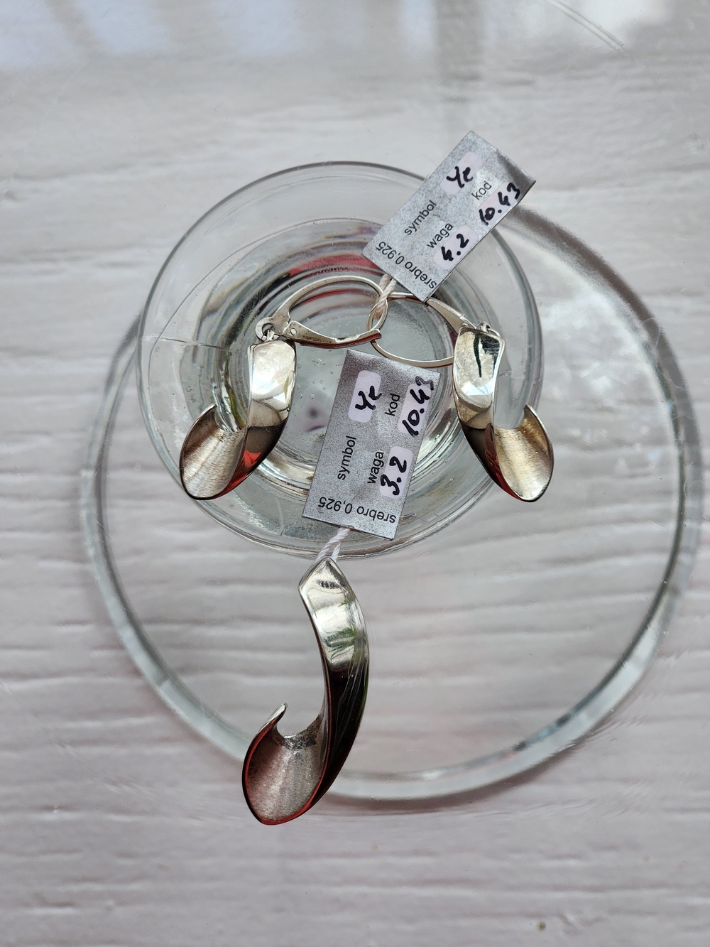 Polished Silver Curved Drop Earrings - Sleek Women’s Jewelry